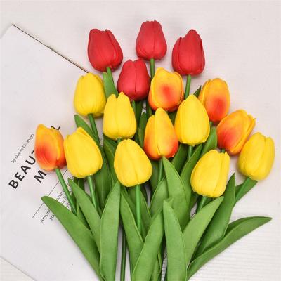 China Wholesale Home Office Real Natural Touch Tulip Bouquet Wedding Decor Artificial Tulip Flowers for sale