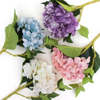 China Fashional artificial flowers cheap wholesale artificial flowers one stem hydrangea for home wedding decoration for sale