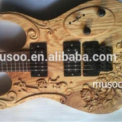 China Alder MUSOO BRAND Carved Electric Guitar Design By Handmade for sale