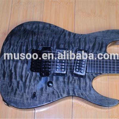 China MUSOO BRAND 7string mahogany electric guitar with neck thru ebony fingerboard for sale