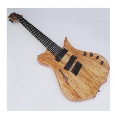 China Mahogany 8 String Fanned Electric Guitar Fret With Semi-hollow Body for sale