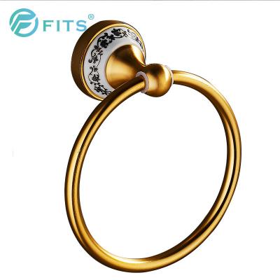 China Modern Wholesale Square Towel Ring Hook Bathroom Accessories Towel Ring Chrome for sale