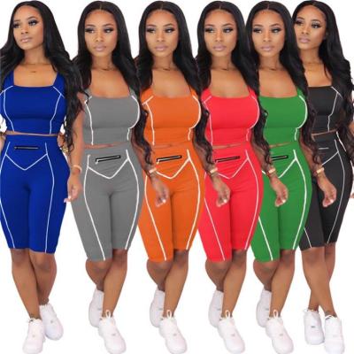 China Latest Womens Tracksuit Breathable Joggers s Two Piece Design Set Sweatpants Biker Shorts Teams Summer 2021 for sale