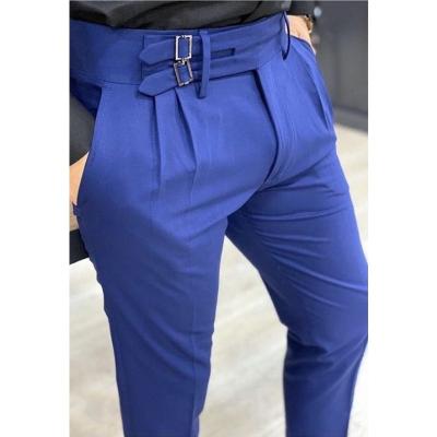 China Latest Breathable Royal Blue Breeches Mens Suit Formal Slim Fit Formal Pants Trousers Design 1 Piece for sale