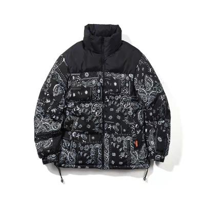 China Breathable Custom Designer Logo Mens Winter Coat Duck Goose Down Padded Bubble Black Printing Puffer Jacket for sale