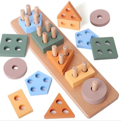 China Montessori Toys for 18+ Months - Wooden Toddler Sorting and Stacking Toys for Baby Boy and Girls 29.5*8*5.5cm for sale