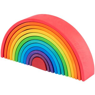 China Cartoon Silicone Rainbow Stacker - Montessori Rainbow Interlocking Puzzle | Children and toddler stacking toy for sale