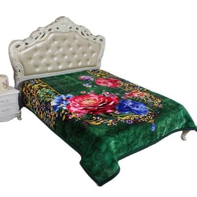 China Anti-Static Green Flowers SEASON ALL Spring Autumn Pet Sherpa Warm Cozy Home Blanket From Listed Manufacturer for sale