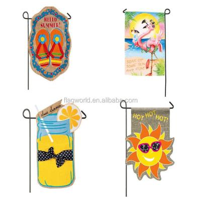 China Best Price High Quality Embroidery Best Price Embroidery Seasonal FLIGHT Sales Garden Flags For Outdoor for sale