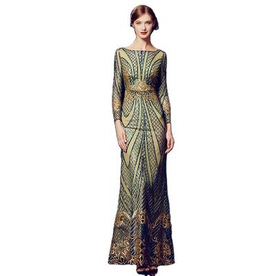 China Shop Plus Size Tailor Shop Plus Size Evening Dress Lace Dress Simple Elegant Green Embroidered Green Custom Make for sale