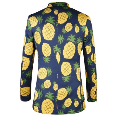 China Pineapple Plus Size Mens Suit Jacket Pattern Slim Fit Mens Suit Two-Button Blazer Designs Printed Slim Fit Jacket Blazers Men for sale