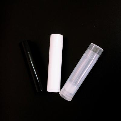 China Non Spill Clear Black White 0.15oz 4.5g Lipstick Plastic Tube Empty Lip Balm Cosmetic Oval Container Lip Balm Stick for sale