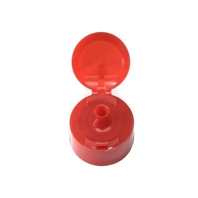 China Non Spill 24/410 Plastic Flip Top Cap 28mm Plastic Cosmetic Packaging Lids 20mm 24mm Red Top Cap for sale