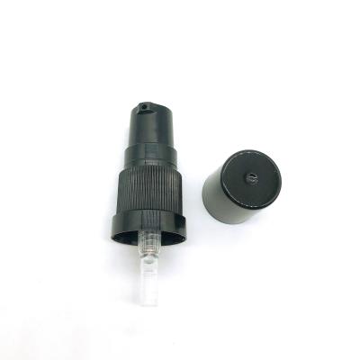 China Non Spill PP Treatment Jet Pump With Cap 18/415 Dosage 0.4cc Cream Pump Black Treatment Pump for sale