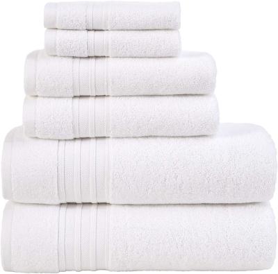 China Compressed 100% Cotton Towels Soft and Absorbent, Premium Quality (White, Bath Towel Set 6 Pieces) for sale