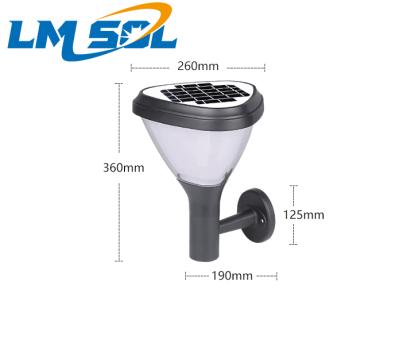 China Wholesale Waterproof LMSOL Garden IP65 Column Lamp Decorated Outdoor Aluminum Solar LED Yard Light for sale