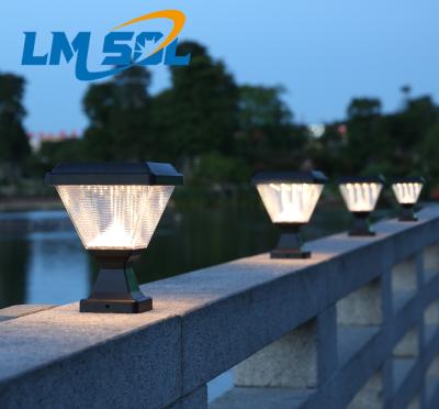 China LMSOL odern Waterproof Aluminum Garden Ip65 Park Landscape Lighting Outdoor Solar Gate Post Lamp Solar Garden Led Light for sale