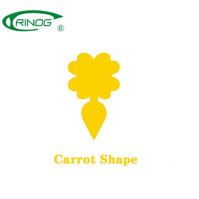 China Trinog Disposable Carrot Shape Insect Traps Agriculture Yellow Sticky Fly Pad For Garden Trees And Flowers for sale