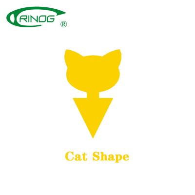 China Disposable Agricultural Yellow Insect Trap Cat Shape Trinog Glue Greenhouse Gnat Sticky Board for Houseplant and Garden for sale