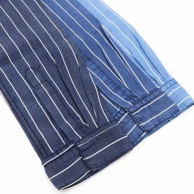 China Breathable 100% Tencel Striped Denim Fabric For Dress 4.6oz Lightweight Denim Fabric For Shirt for sale