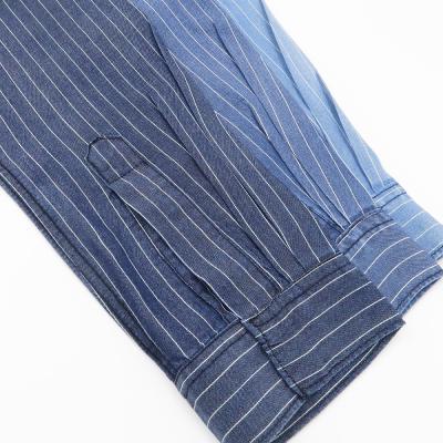 China Breathable Denim Fabric Tencel Striped Light Washed Light Washed Denim Fabric 100% Wide Width Denim Fabric for sale