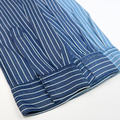 China Breathable Fashion Stripe Shirts Jeans Light Up Tencel Denim Fabric With Tag Quality for sale