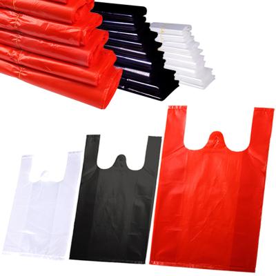 China Supermarket Recyclable Custom Plastic Bags Transparent Bags Food Packaging Shopping Bag With Handle for sale