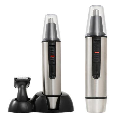 China Wholesale price stainless steel nose hair trimmer factory supply wholesale price stainless steel nose ear hair trimmer with LED light for sale