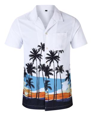 China Breathable Casual Hawaiian Loose Size Men's Short Sleeve Plus Size Printed Fancy Breathable Beach Wear Shirt for sale