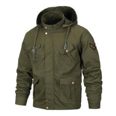 China Wholesale New Arrival Anti-wrinkle Men's Plus Size Jacket Parride Washed Hoodie American Casual Military Uniform Coat for sale