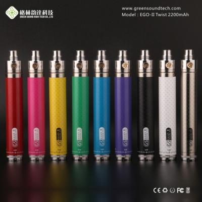 China Health Care and Quit Smoking GreenSound Best E Cigarettes 2200mah 2019 Ego II Twist 2200 mAh Battery with CE/ROHS/FCC for sale