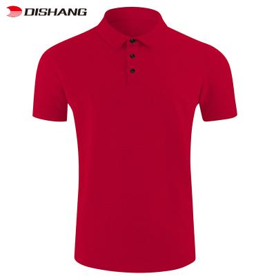 China Men's Classic Polo Golf Shirts Plain T-Shirts Summer Short Sleeve Casual Silk QUICK DRY Cotton T-Shirts for sale