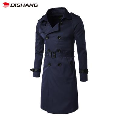 China Fashion Double Breasted Trench Coat Windproof Breathable Pockets Male Cheap Formal Style Outwear Overcoat For Man for sale