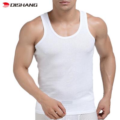 China Summer anti-pilling pure cotton men's tank top sports vest slim bodybuilding vest stain tank top men for sale