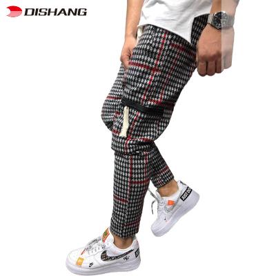 China Fashion Style Fit Jogger Plaid Design Breathable Urban Slim Elastic Waist Jogger Sporty Training Pants for sale