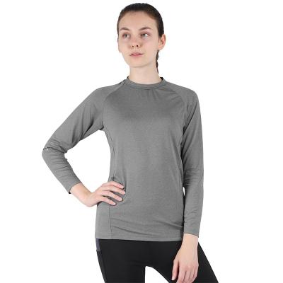 China Breathable Athletic Workout Long Sleeve Womens Workout Dry Fit Sport T-Shirt for sale