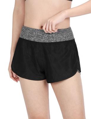 China 2020 Anti-wrinkle Women's Active Shorts Quick Dry 2 In 1 Shorts Mesh Patchwork Running Shorts Marathon Workout for sale