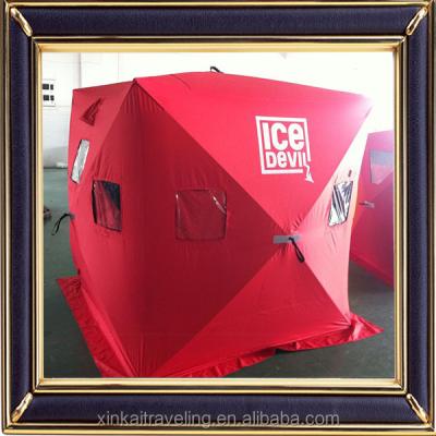 China Straight Bracing Type Warm Winter Heating Camping Pop Up Tent Ice Fishing Fishing Tent for sale