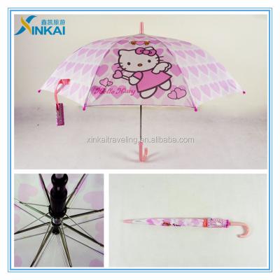 China Hello Kitty Kids Umbrella Hello Pink Small Size Kids Upright Umbrella for sale