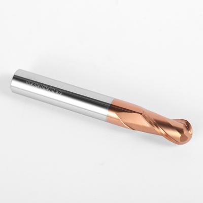 China Solid high quality hrc55 cnc machining center endmill carbide endmill fresas 2 flute ball nose end mill cnc cutting tool for steel for sale