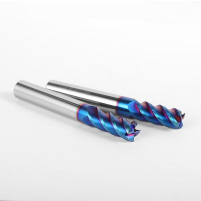 China Derleeci CNC Machining Center 45 Degree Helix Angle Solid Carbide Tungsten End Mill For Steel for sale