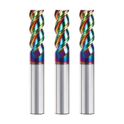 China Multicolor Coated CNC Machining Center Derleeci Carbide Milling Cutter End Mill For Aluminum for sale