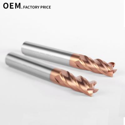 China CNC Machining Center Factory Price Carbide Milling Cutter HRC55 4 Flute Tungsten Steel Alloy End Mill for sale