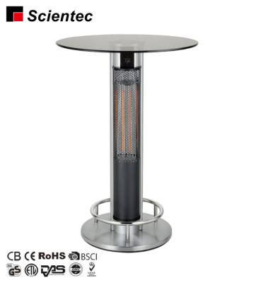 China Stocked CE GS Approval 800W 1600W Electric Outside Bar Table Carbon Fiber Infrared Heater Patio Heater for sale