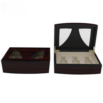 China New Design Perfume Set Gift Box Handmade Piano Lacquer Finish Perfume Oil Box Packaging Essential Oil Perfume Wooden Box for sale