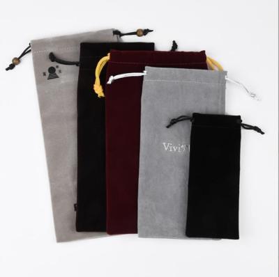 China Custom Logo Microfiber Suede Pouch Velvet Jewelery Pouch Jewelry Drawstring Bag Envelope Velvet Jewelry Pouch Handmade Velvet Bag for sale