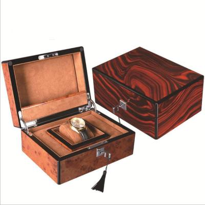 China Newest High Glossy Wooden Wooden Simple Watch Box Men's Watch Box Gift Watch Packaging Box for sale