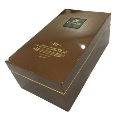 China Recycled Materials Luxury Handmade Piano Lacquer Wooden Wine Box Custom Wine Gift Packing Glossy Box For Wine Bottle Liquor Store for sale