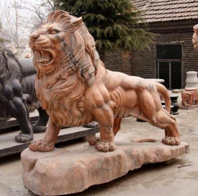 China Hot Sale Modern Stone Lion Statue Sitting Marble Sculpture For Outdoor Garden Decoration for sale