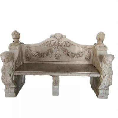 China Antique Antique Stone Garden Benches French-Italian Renaissance Style White Marble Garden Bench for sale